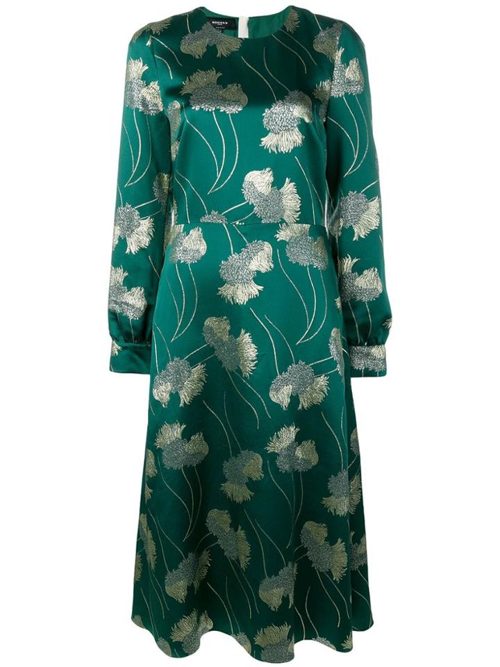 Rochas Flared Fitted Dress - Green