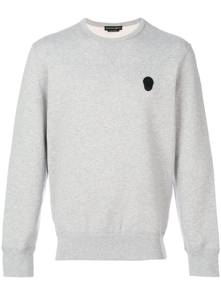 Alexander Mcqueen Skull Applique Sweatshirt - Grey