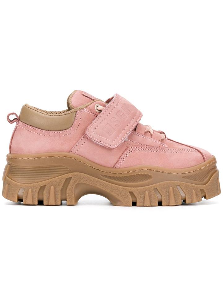 Msgm Logo Strap Sneakers - Pink
