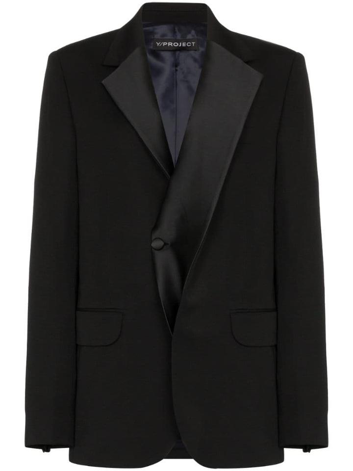 Y/project Asymmetric Single-breasted Tuxedo Jacket - Black