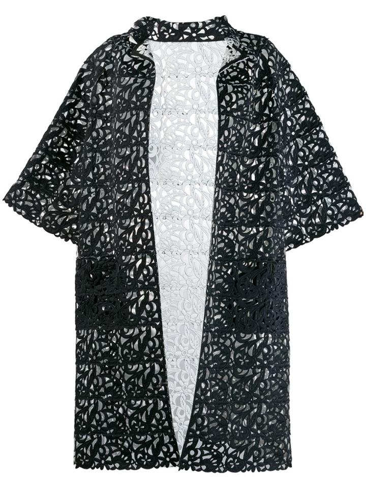 Gianluca Capannolo Cut Out Patterned Coat - Black