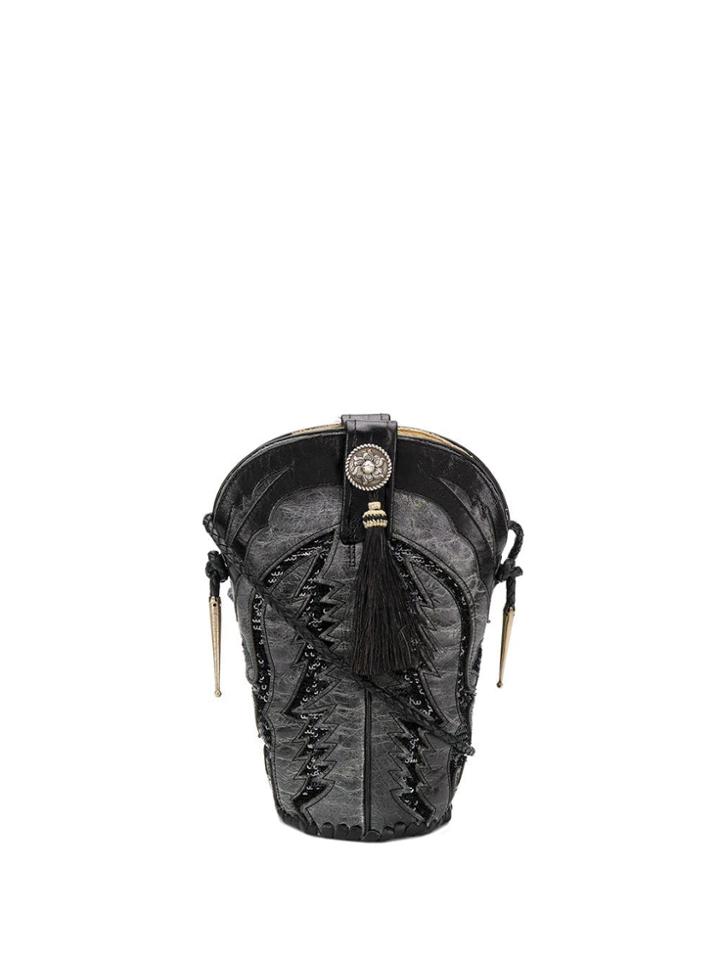 Jessie Western Bagboot Bucket Bag - Black