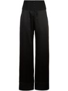 Fleur Du Mal High Waisted Palazzo Trousers - Black