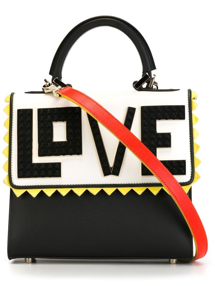 Les Petits Joueurs Lego Love Panelled Tote, Black, Calf Leather