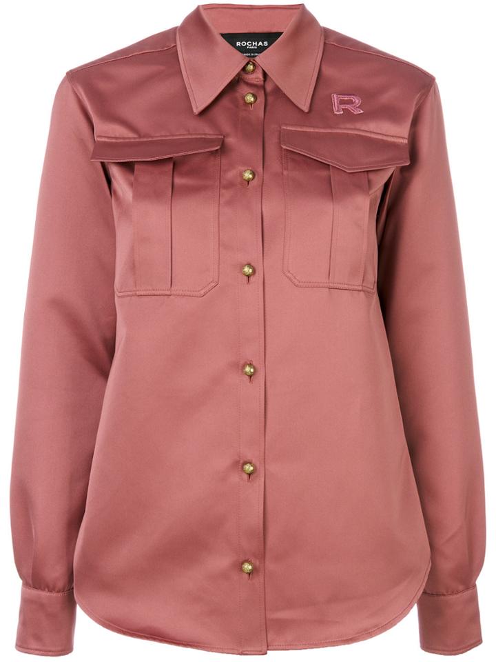 Rochas Double Pocket Shirt - Pink & Purple