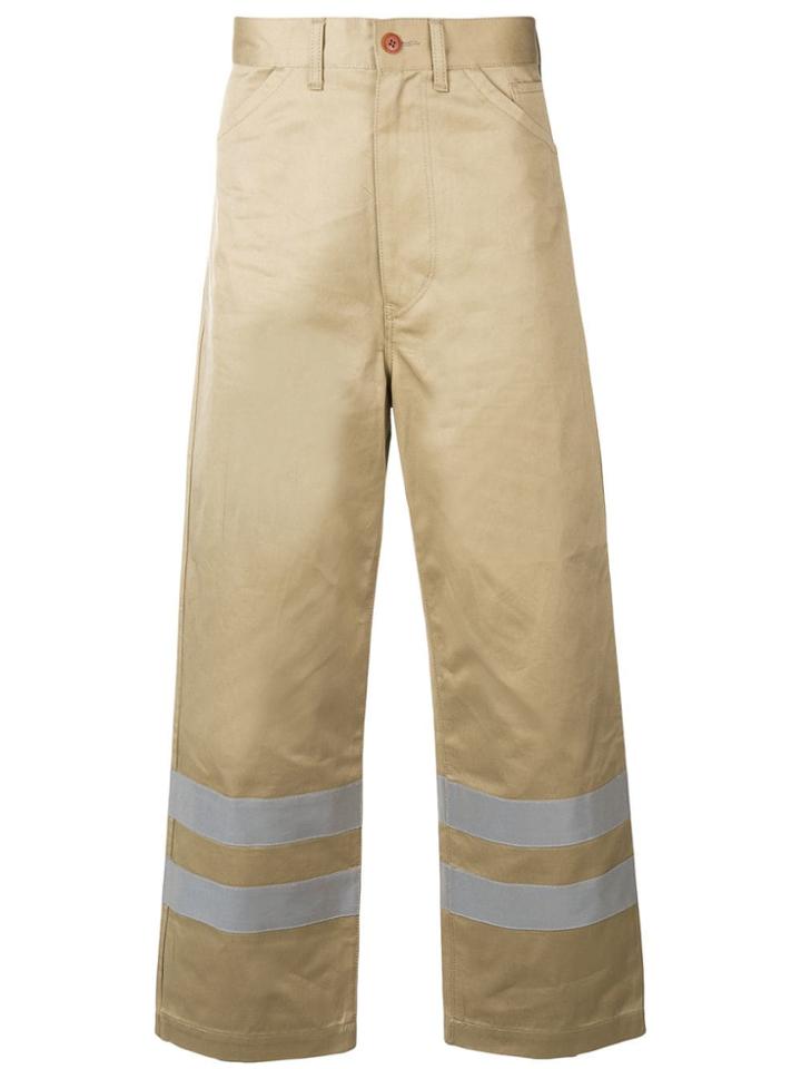 Junya Watanabe Man Stripe Detail Straight Trousers - Neutrals
