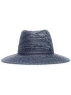 Maison Michel Straw Weave Hat - Blue