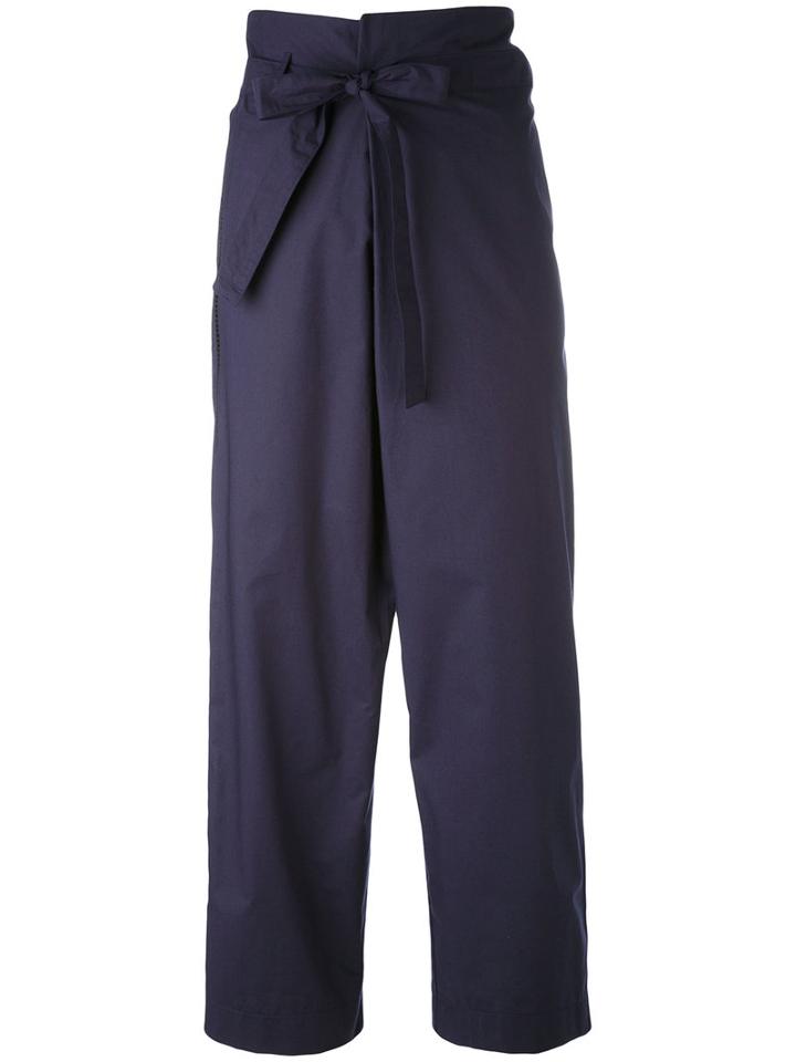 P.a.r.o.s.h. - Cropped Trousers - Women - Cotton - L, Blue, Cotton