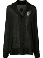 Rta Buttoned Sheer Blouse, Women's, Size: Medium, Black, Silk