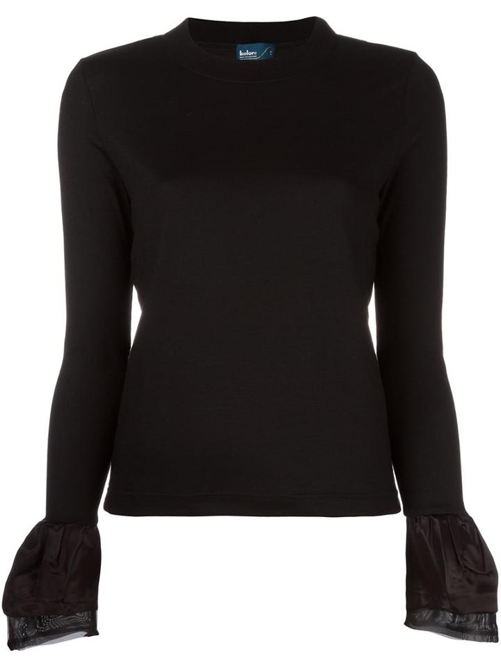 Kolor Cuffs Detailing Pullover, Women's, Size: 3, Black, Polyester/cupro/wool