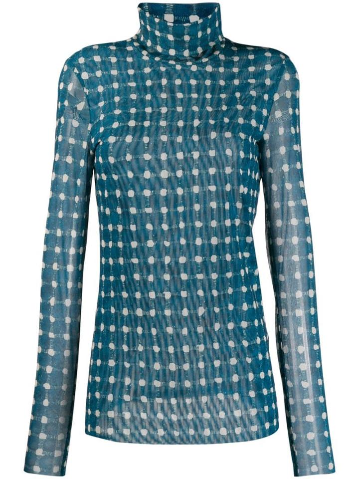 Steffen Schraut Sheer Turtleneck Sweatshirt - Blue