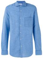Aspesi - Plain Shirt - Men - Cotton/linen/flax - 42, Blue, Cotton/linen/flax