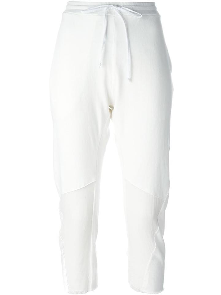 Lost & Found Ria Dunn Sheer Panel Drawstring Cropped Trousers, Women's, Size: Medium, White, Cotton