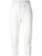 Lost & Found Ria Dunn Sheer Panel Drawstring Cropped Trousers, Women's, Size: Medium, White, Cotton
