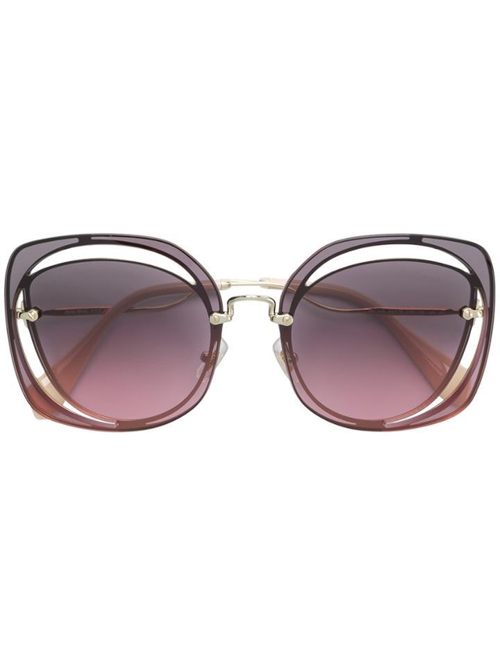 Miu Miu Eyewear Oversized Sunglasses - Pink & Purple