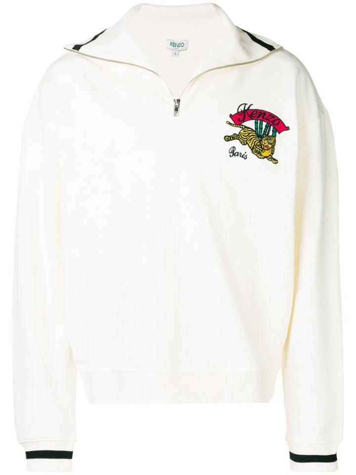 Kenzo Zipped Sweater - White