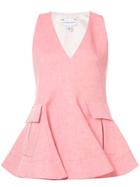 Carven Front Pockets Top - Red
