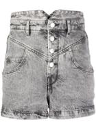 Isabel Marant High Rise Waist Detail Shorts - Grey