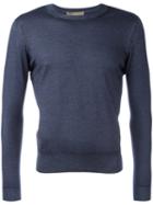 Cruciani Knitted Sweater, Men's, Size: 46, Blue, Cashmere/silk