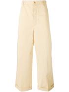 Sunnei - Wide Leg Chinos - Men - Cotton/spandex/elastane - L, Nude/neutrals, Cotton/spandex/elastane