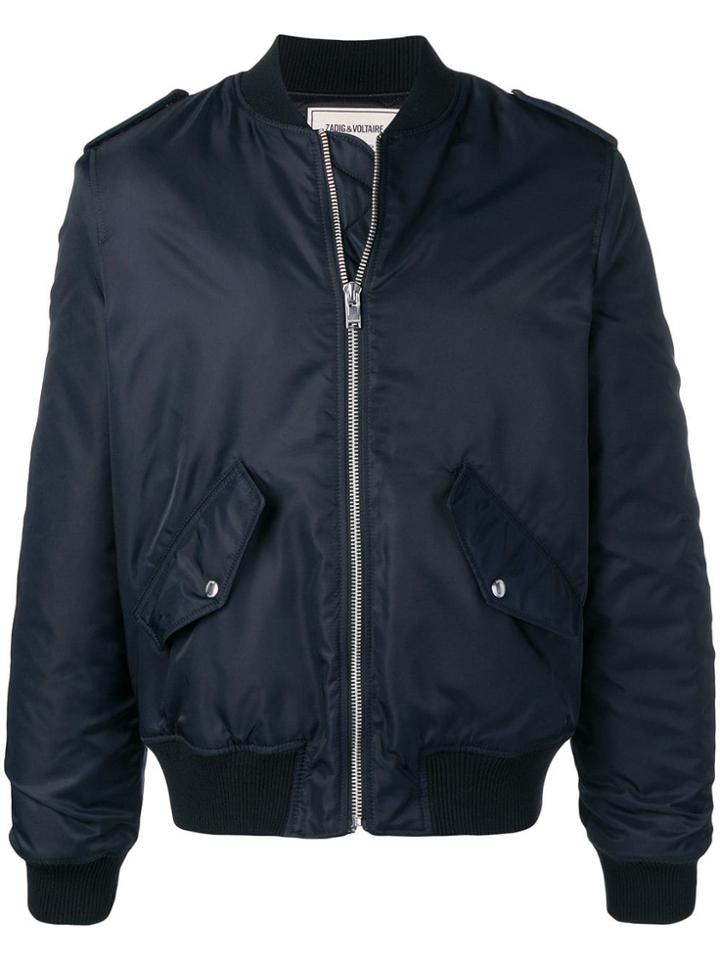 Zadig & Voltaire Logo Bomber Jacket - Blue