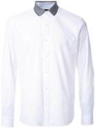 Kent & Curwen Ribbed Collar Poplin Shirt, Men's, Size: Large, White, Cotton