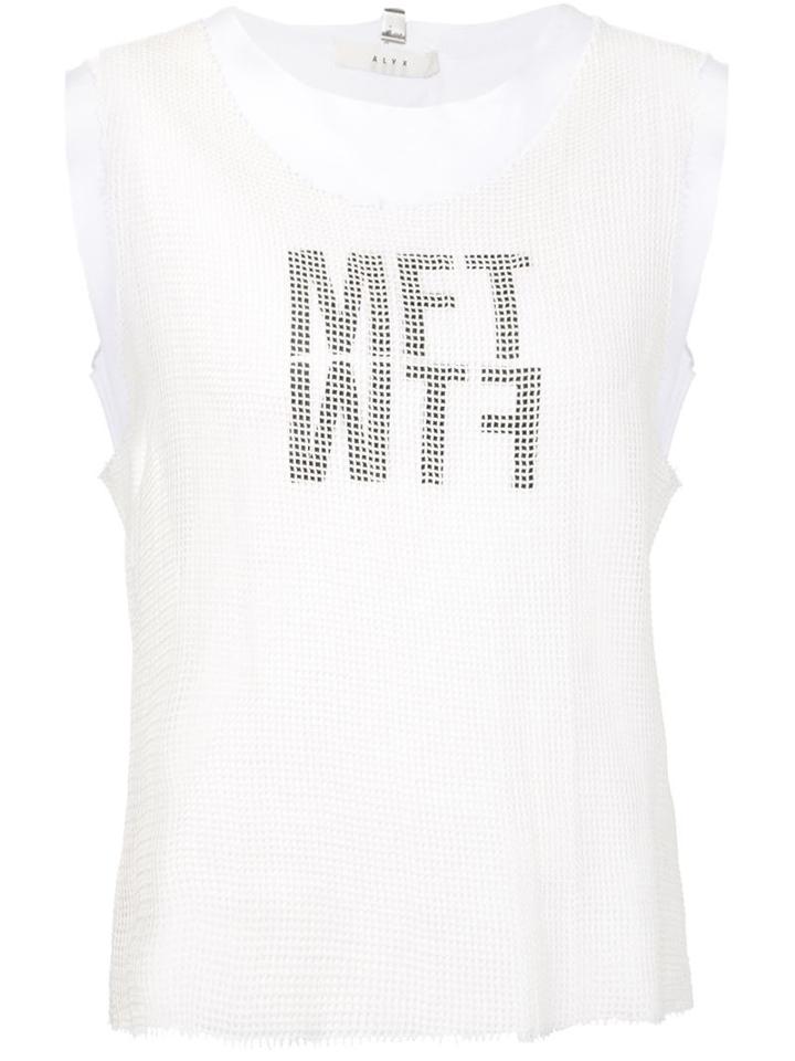 Alyx Layered Printed Tank, Women's, Size: Xs, White, Cotton