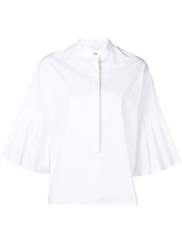 Genny Flared Sleeve Blouse - White