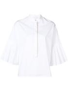 Genny Flared Sleeve Blouse - White