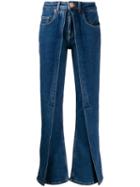 Aalto Panelled Flared Jeans - Blue