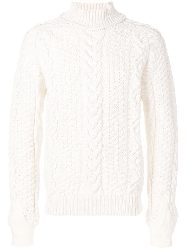 Sacai Cable-knit Jumper - White