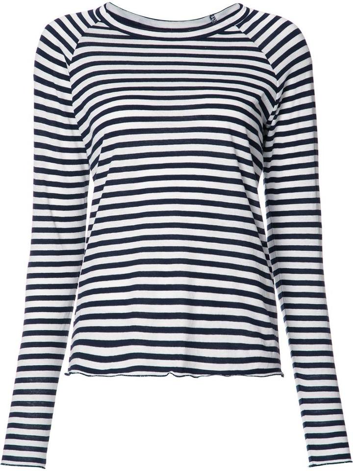 Nili Lotan 'baseball' Striped T-shirt, Women's, Size: Large, Black, Cotton