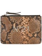 No21 Snakeskin Effect Clutch - Brown