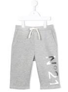 No21 Kids Logo Print Track Shorts, Boy's, Size: 7 Yrs, Grey