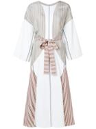 Esteban Cortazar Contrast Belted Midi Dress - Multicolour