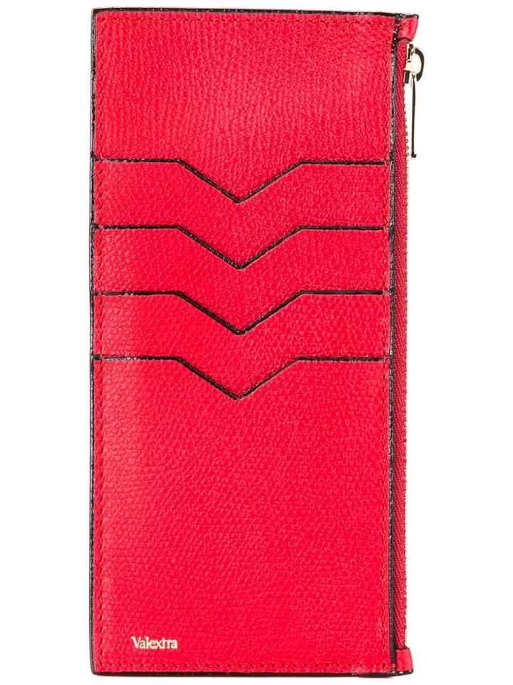 Valextra Zipped Cardholder - Red