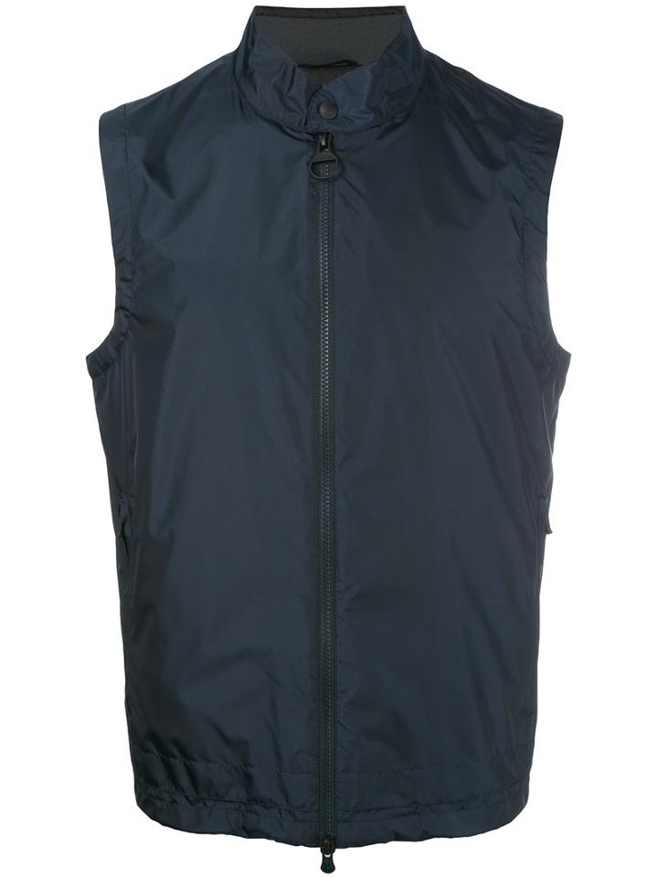 Z Zegna Sleeveless Zip Jacket, Men's, Size: Xxl, Blue, Polyamide/polyester