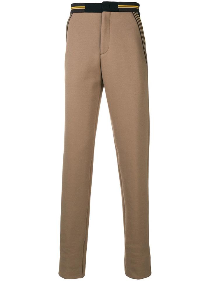 Fendi Striped Trim Tailored Trousers - Brown