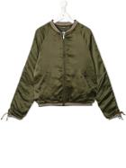 Velveteen Jacob Embroidered Bomber Jacket - Green