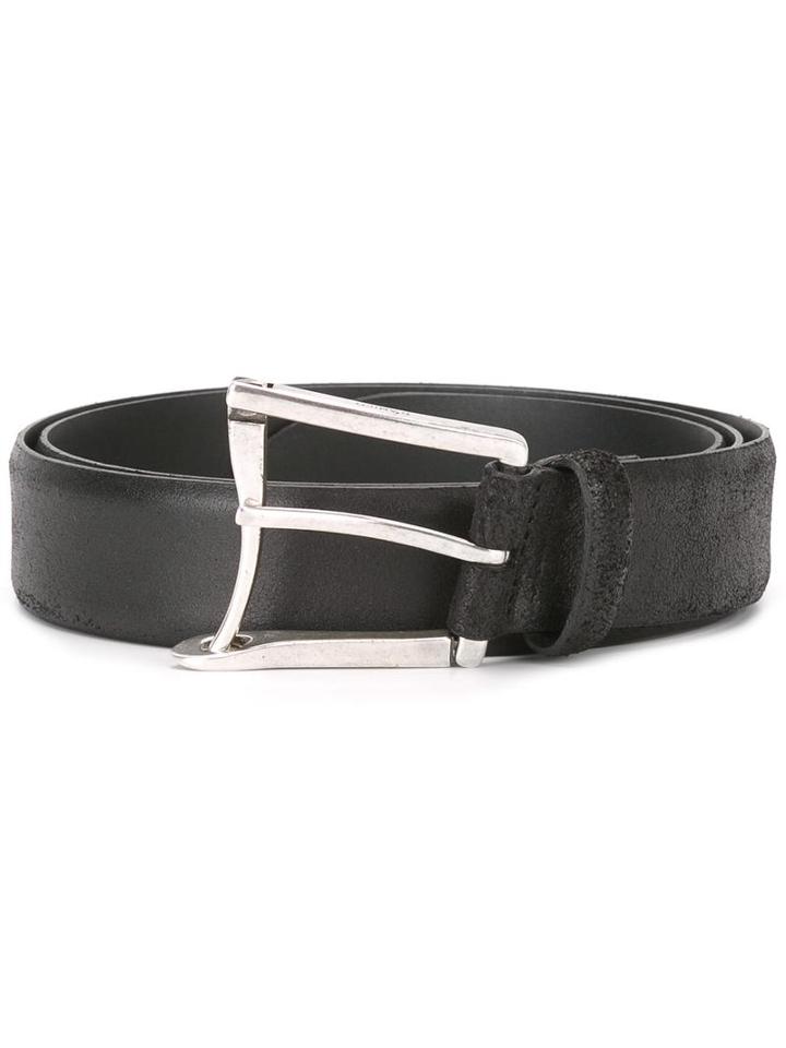 D'amico Curved Buckle Belt, Men's, Size: 105, Black, Calf Leather