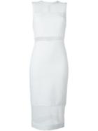 Alice+olivia 'karman' Semi-sheer Panel Fitted Dress, Women's, Size: 6, White, Polyester/acetate/nylon/spandex/elastane