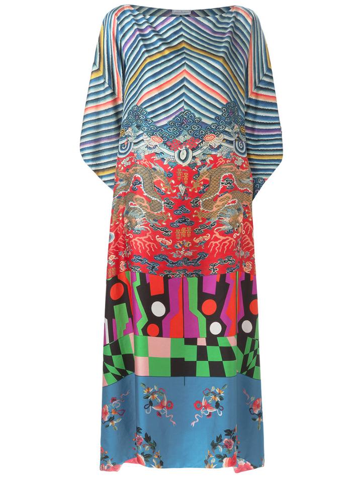 Pierre-louis Mascia Printed Maxi Dress, Women's, Blue, Silk
