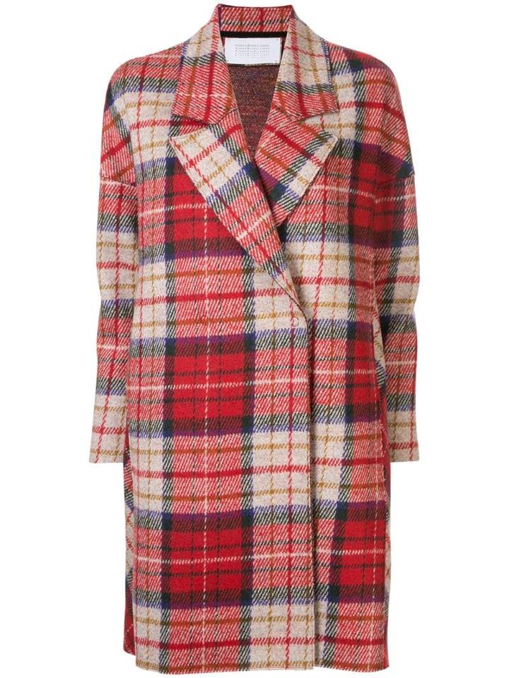 Harris Wharf London Check Trench Coat - Red