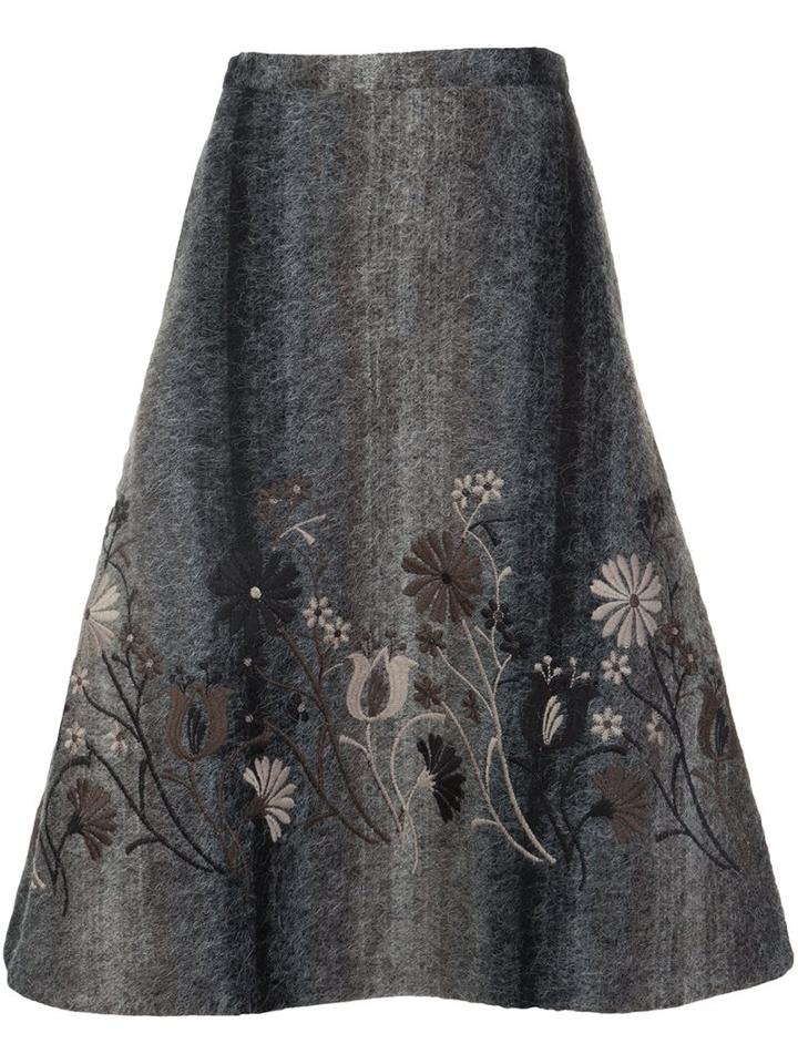 Co Floral Embroidered Full Skirt