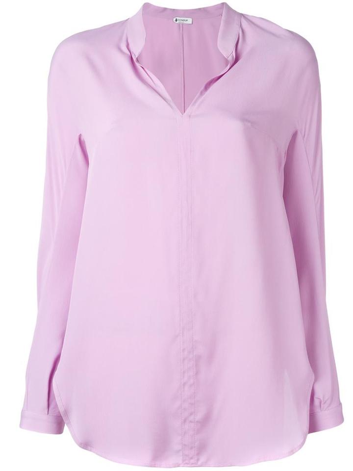 Dondup Mandarin Neck Blouse, Women's, Size: 46, Pink/purple, Silk/viscose
