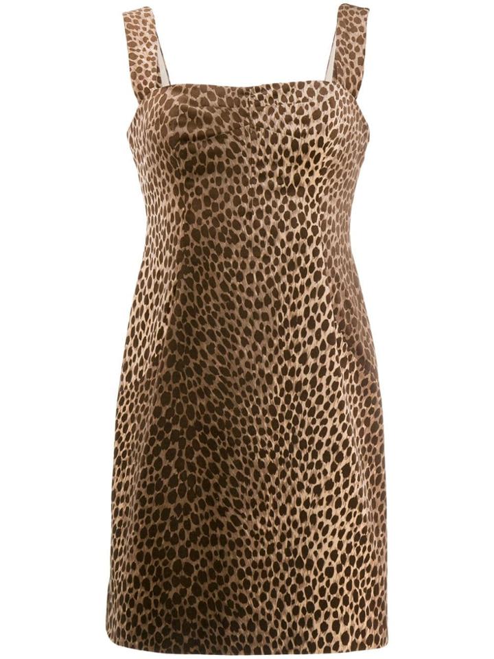 Dolce & Gabbana Pre-owned '1990s Leopard Print Dress - Neutrals