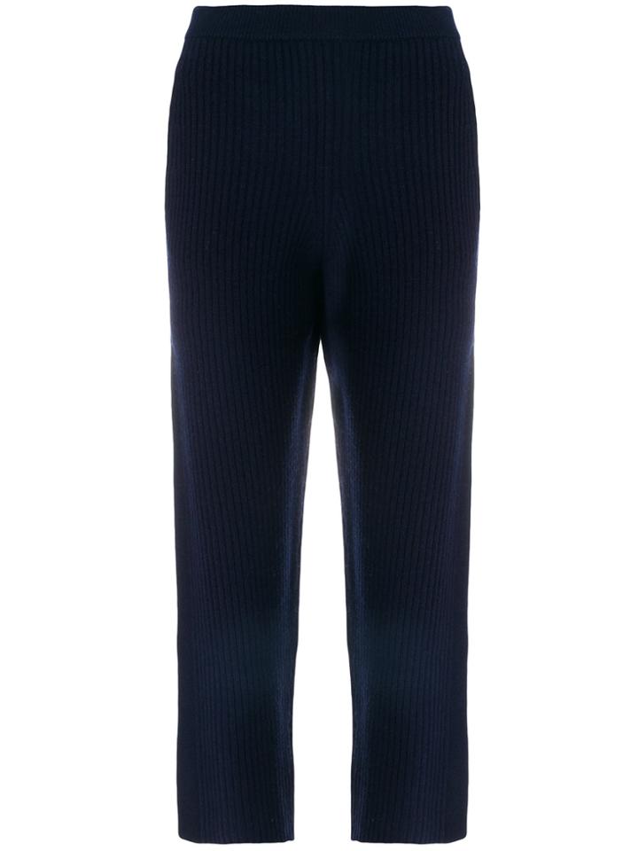Joseph Ribbed Knit Cropped Trousers - Blue