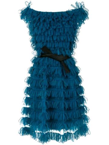 Gloria Coelho Off The Shoulder Ribbon Dress - Blue