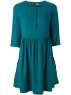 Love Moschino Pleated Mini Dress, Women's, Size: 44, Green, Viscose/virgin Wool