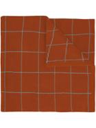 Umd Cashmere 'grid' Knit Scarf - Red